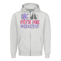 Dove Grey he fits me perfectly Zipper Hoodie - MaliasSmallBusiness