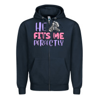 Navy he fits me perfectly Zipper Hoodie - MaliasSmallBusiness