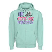 Seafoam he fits me perfectly Zipper Hoodie - MaliasSmallBusiness