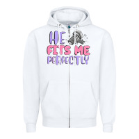 White he fits me perfectly Zipper Hoodie - MaliasSmallBusiness
