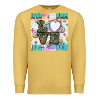 Antique Gold Leopard Love Hair And Mirror With Daisy Seamless Pattern Bbs Premium Sweatshirt - BundleAndBundleShop