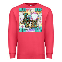 Cardinal Leopard Love Hair And Mirror With Daisy Seamless Pattern Bbs Premium Sweatshirt - BundleAndBundleShop