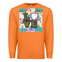 Carrot Leopard Love Hair And Mirror With Daisy Seamless Pattern Bbs Premium Sweatshirt - BundleAndBundleShop