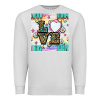 Dove Grey Leopard Love Hair And Mirror With Daisy Seamless Pattern Bbs Premium Sweatshirt - BundleAndBundleShop