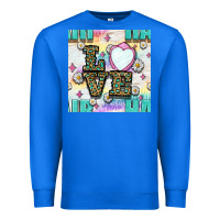 True Royal Leopard Love Hair And Mirror With Daisy Seamless Pattern Bbs Premium Sweatshirt - BundleAndBundleShop