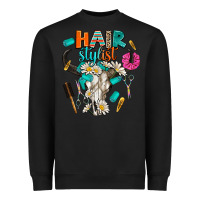 Black bullskull hairstlist Heavyweight Sweatshirt - AdoDesignShop