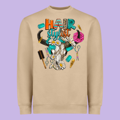 Bullskull Hairstlist Heavyweight Sweatshirt Designed By Adodesignshop