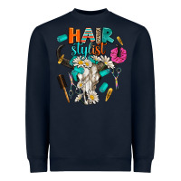 Navy bullskull hairstlist Heavyweight Sweatshirt - AdoDesignShop