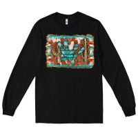 Black cactus cowhide serape Long Sleeve Tee - AdoDesignShop
