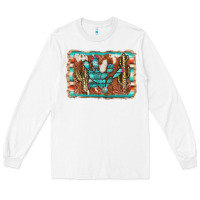 White cactus cowhide serape Long Sleeve Tee - AdoDesignShop