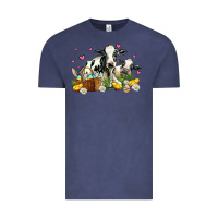 Vintage Denim easter cows with chicks Vintage Tee - AdoDesignShop