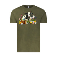 Vintage Olive easter cows with chicks Vintage Tee - AdoDesignShop