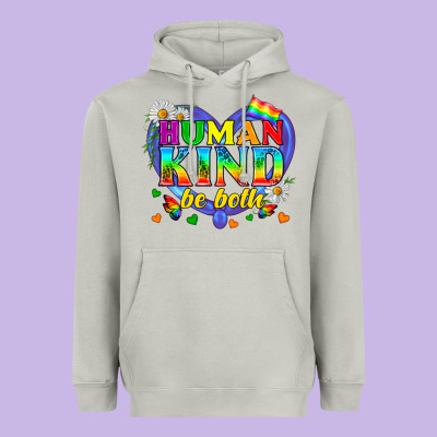 Lgbtq Pride Human Kind Be Both Heavyweight Hoodie Designed By Bundleandbundleshop