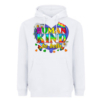 White LGBTQ Pride Human Kind Be Both Heavyweight Hoodie - BundleAndBundleShop
