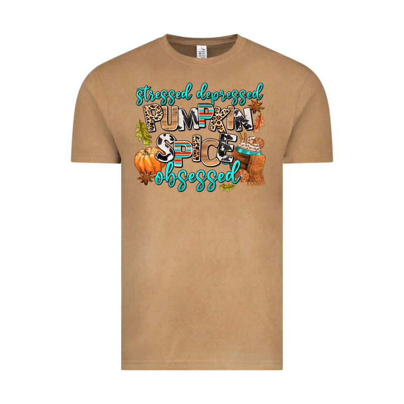 Stressed Depressed Pumpkin Spice Obsessed Vintage Tee by AdoDesignShop | Teevron