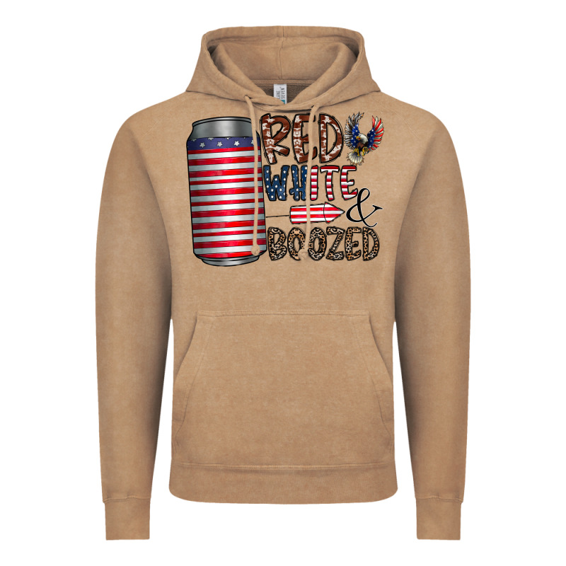 Red White  Boozed Vintage Hoodie by CowhideDigitalArt | Teevron