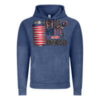 Vintage Denim red white  boozed Vintage Hoodie - CowhideDigitalArt