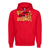 Red softball sister Zipper Hoodie - MaliasSmallBusiness