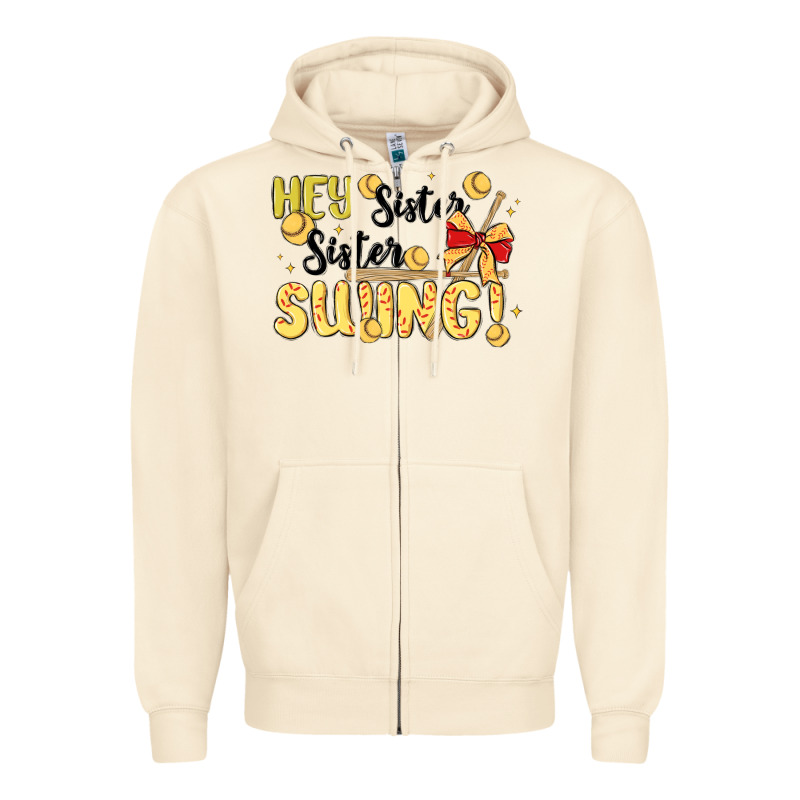 Softball Sister Zipper Hoodie by MaliasSmallBusiness | Teevron