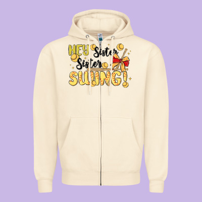 Softball Sister Zipper Hoodie Designed By Maliassmallbusiness