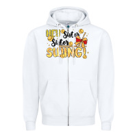 White softball sister Zipper Hoodie - MaliasSmallBusiness