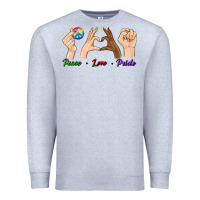 Heather Grey Peace Love Pride Premium Sweatshirt - BundleAndBundleShop