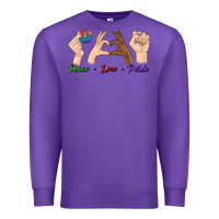 Purple Peace Love Pride Premium Sweatshirt - BundleAndBundleShop