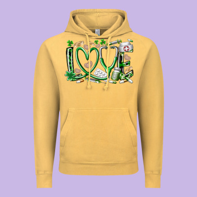 St.patricks Love Nurse Vintage Hoodie Designed By Racoondesign