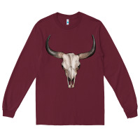 Burgundy bullskull Long Sleeve Tee - Artiststas