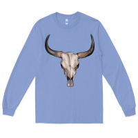 Colony Blue bullskull Long Sleeve Tee - Artiststas
