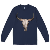 Navy bullskull Long Sleeve Tee - Artiststas