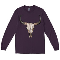 Plum bullskull Long Sleeve Tee - Artiststas
