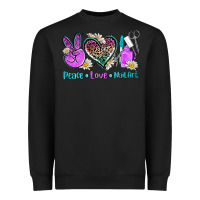 Black peace love nail art Heavyweight Sweatshirt - AdoDesignShop