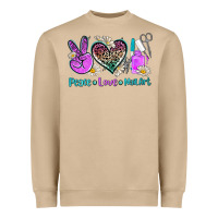 Mushroom peace love nail art Heavyweight Sweatshirt - AdoDesignShop