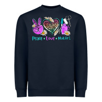 Navy peace love nail art Heavyweight Sweatshirt - AdoDesignShop