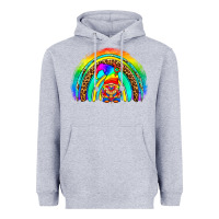 Heather Grey LGBTQ Pride Gnome Rainbow Heavyweight Hoodie - BundleAndBundleShop
