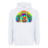 White LGBTQ Pride Gnome Rainbow Heavyweight Hoodie - BundleAndBundleShop