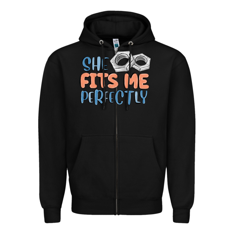 She Fits Me Perfectly Zipper Hoodie by MaliasSmallBusiness | Teevron