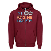 Burgundy she fits me perfectly Zipper Hoodie - MaliasSmallBusiness
