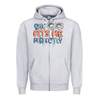 Heather Grey she fits me perfectly Zipper Hoodie - MaliasSmallBusiness