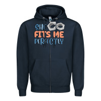 Navy she fits me perfectly Zipper Hoodie - MaliasSmallBusiness
