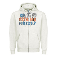 Oatmeal Heather she fits me perfectly Zipper Hoodie - MaliasSmallBusiness