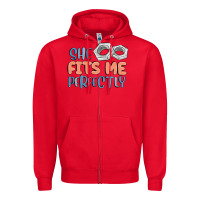 Red she fits me perfectly Zipper Hoodie - MaliasSmallBusiness