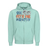 Seafoam she fits me perfectly Zipper Hoodie - MaliasSmallBusiness