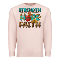 Pale Pink Strength Hope Faith Premium Sweatshirt - BundleAndBundleShop