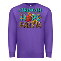 Purple Strength Hope Faith Premium Sweatshirt - BundleAndBundleShop