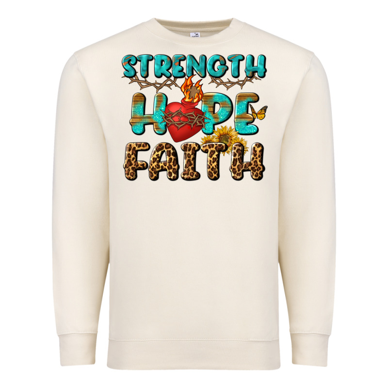 Strength Hope Faith Premium Sweatshirt by BundleAndBundleShop | Teevron