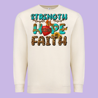 Strength Hope Faith Premium Sweatshirt Designed By Bundleandbundleshop