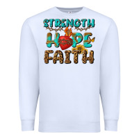 White Strength Hope Faith Premium Sweatshirt - BundleAndBundleShop