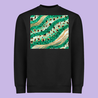 Green Glitter Heavyweight Sweatshirt Designed By Jahusdesignshop